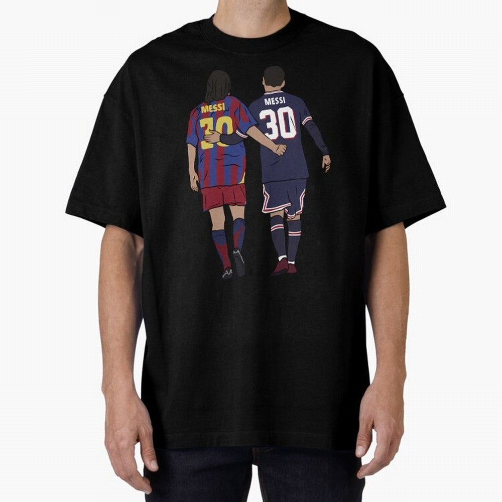 Young Messi and Old Messi Essential T-Shirt Celebrate Golden Goal Energy in FIFA World Cup 2026 USA Canada Mexico for Fans of Cristiano Ronaldo and Portugal, Spain and Germany, Bringing Game Day Rituals, Football Legends, Country Pride and the Road