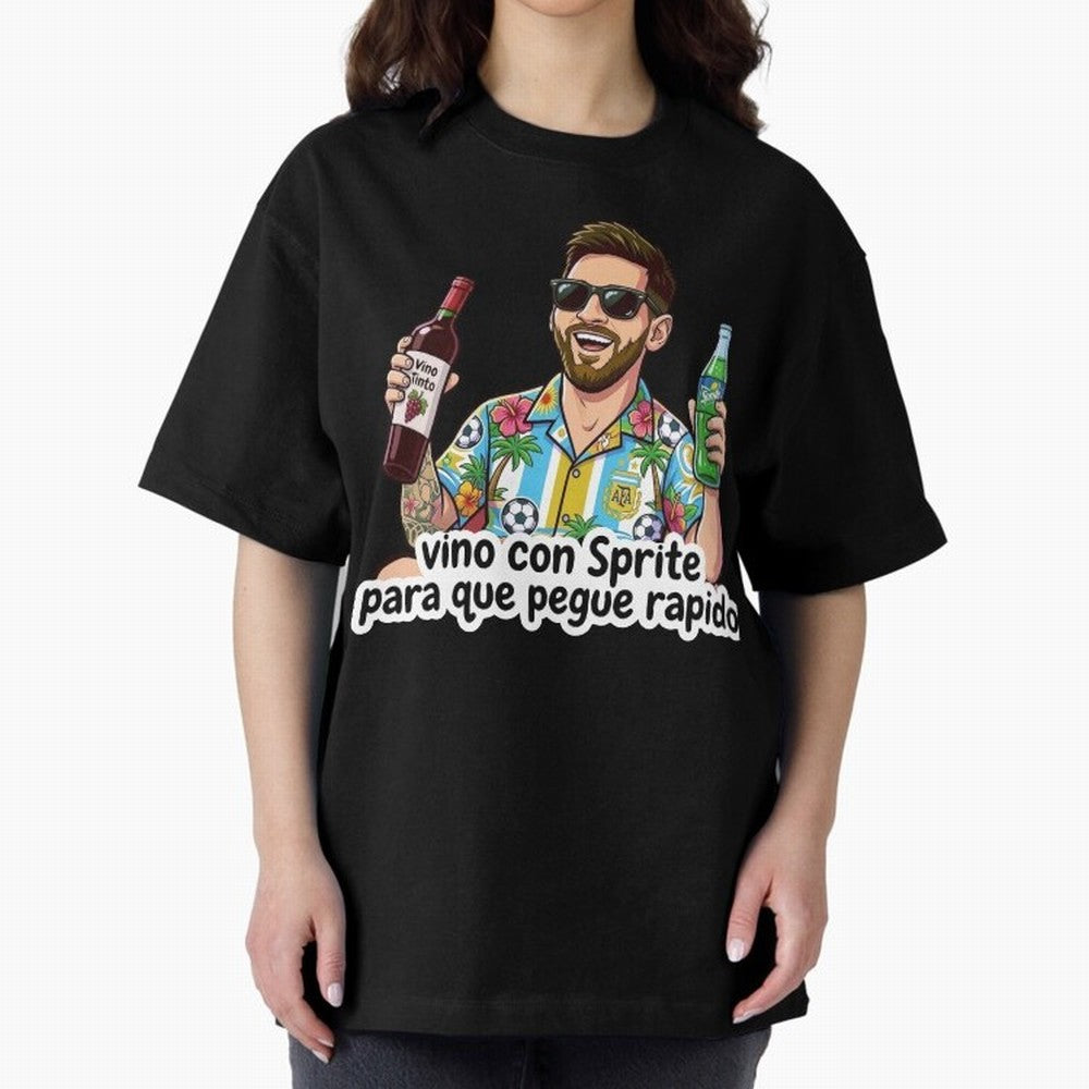 Messi came with a sprite so he could hit fast. Classic T-Shirt Celebrate Fan Culture around FIFA World Cup 2026 USA Canada Mexico for Fans of Cristiano Ronaldo and France, Bringing Match Day Excitement, Supporter Culture, Golden Goals and Global