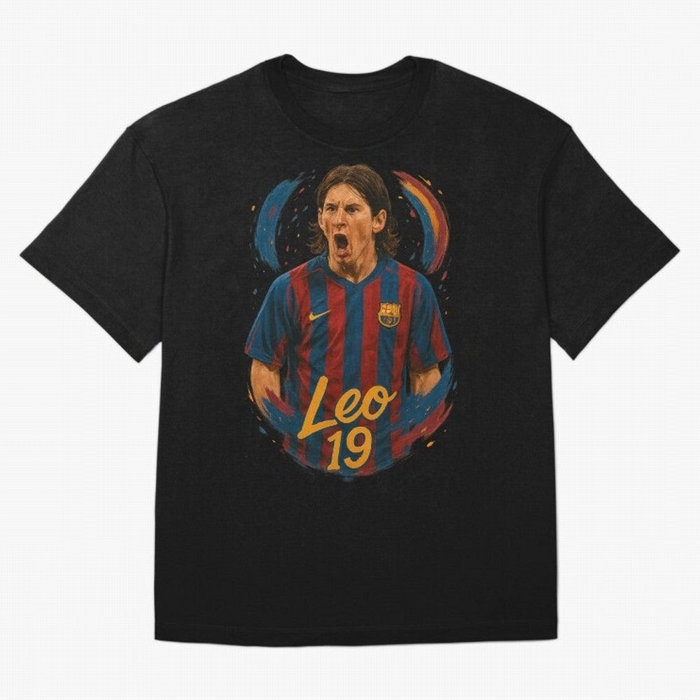 Young Messi Barcelona Art ¨C Rising Legend in Number 19 Tribute	 Classic T-Shirt Celebrate Global Passion for Match Day Hype around FIFA World Cup 2026, Mbappe and Neymar, Argentina, Game Day Rituals, Football Legends, Country Pride and the Road to