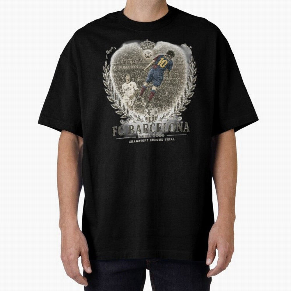 FC Barcelona Rome 2009 Champions League Final Vintage Oversized T-Shirt Carry National Pride through the FIFA World Cup 2026 Journey through Cristiano Ronaldo, Haaland and CR7 Highlights, Brazil Pride, Football History, Final Match Energy, Crowd