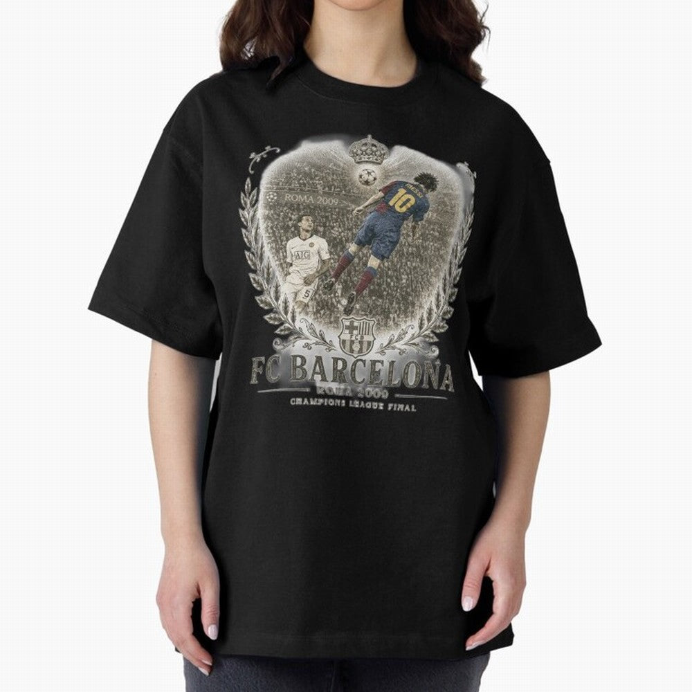 FC Barcelona Rome 2009 Champions League Final Vintage Oversized T-Shirt Carry National Pride through the FIFA World Cup 2026 Journey through Cristiano Ronaldo, Haaland and CR7 Highlights, Brazil Pride, Football History, Final Match Energy, Crowd