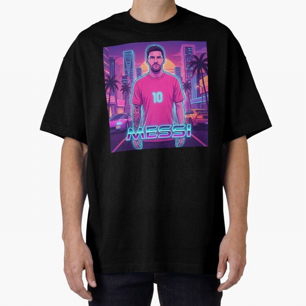 Inter Miami? Football Legend Messi Cyberpunk Retro Futurist Design (Version 3) Classic T-Shirt Celebrate Every Goal in Match Day Hype around FIFA World Cup 2026 USA Canada Mexico, Messi and Cristiano Ronaldo, Portugal, Retro Football Energy, Iconic