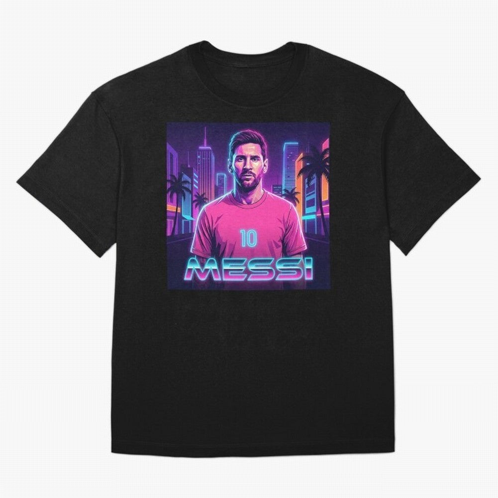 Inter Miami? Football Legend Messi Cyberpunk Retro Futurist Design (Version 4) Classic T-Shirt Upgrade FIFA World Cup 2026 for Fans of Haaland and Mbappe and Brazil, Bringing Stadium Chants, National Pride, Trophy Dreams and Unforgettable Football