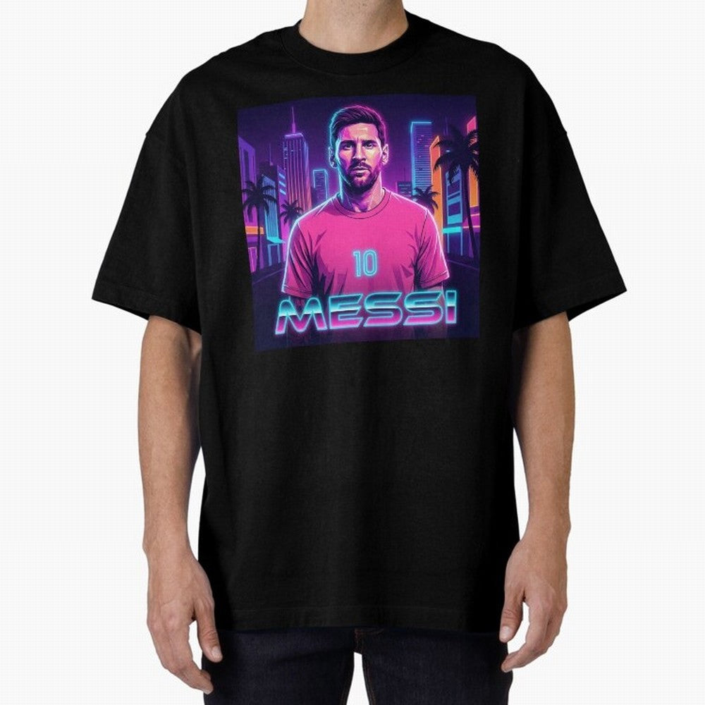 Inter Miami? Football Legend Messi Cyberpunk Retro Futurist Design (Version 4) Classic T-Shirt Upgrade FIFA World Cup 2026 for Fans of Haaland and Mbappe and Brazil, Bringing Stadium Chants, National Pride, Trophy Dreams and Unforgettable Football