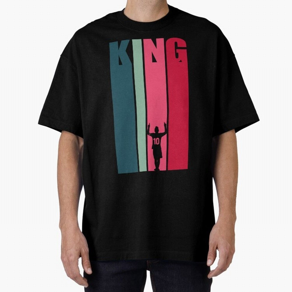 Soccer's King. Oversized T-Shirt Discover FIFA World Cup 2026 Group Stage Spirit, Capturing Argentina and Brazil, Messi, CR7 and Mbappe, Football Festival Excitement, Trophy Ambitions, Country Rivalries and Star Player Buzz; Created for Match Day