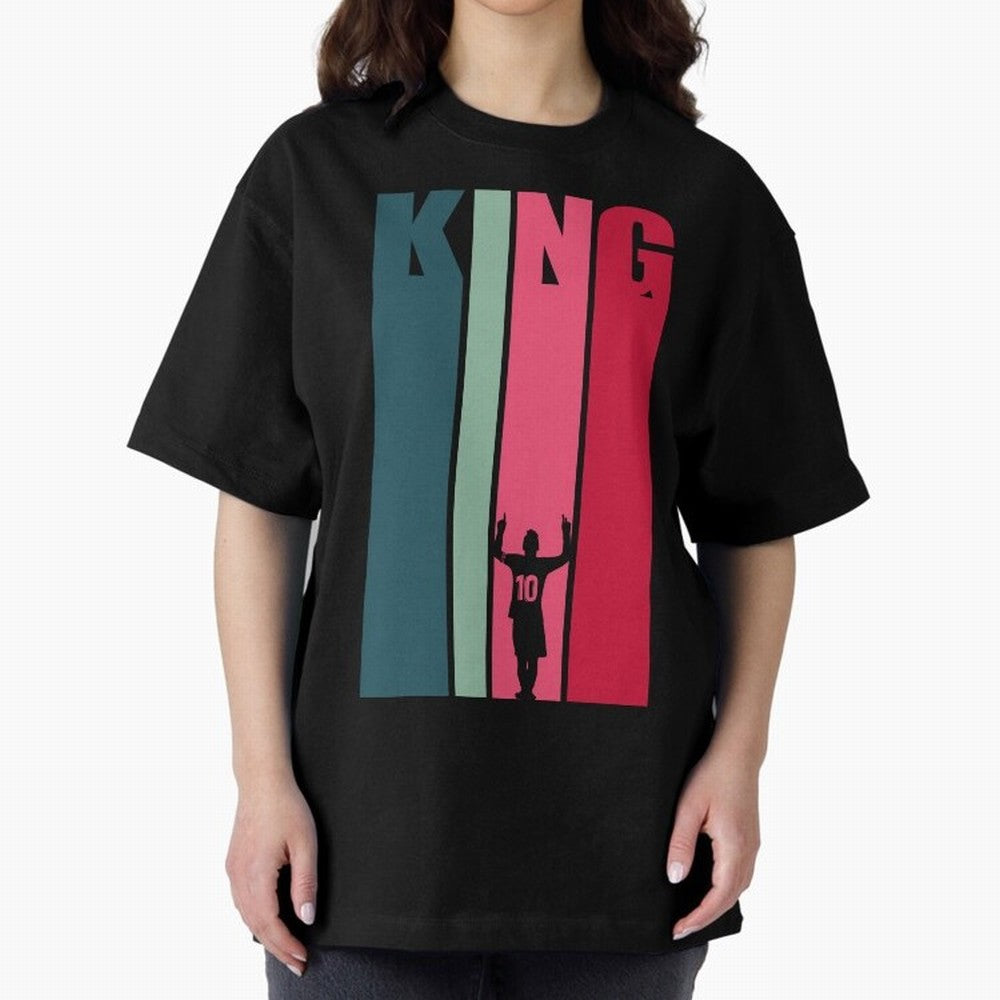 Soccer's King. Oversized T-Shirt Discover FIFA World Cup 2026 Group Stage Spirit, Capturing Argentina and Brazil, Messi, CR7 and Mbappe, Football Festival Excitement, Trophy Ambitions, Country Rivalries and Star Player Buzz; Created for Match Day