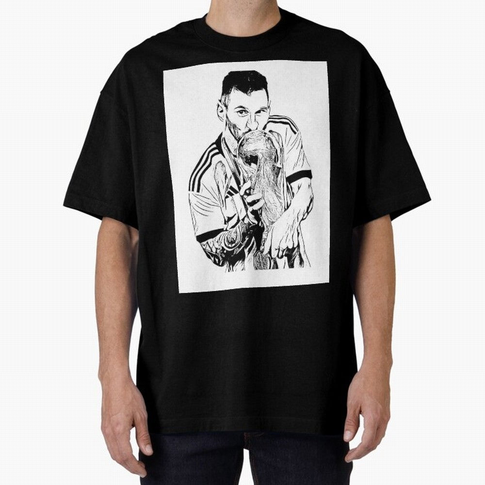 Drawing Leo Messi Classic T-Shirt Celebrate National Team Dreams in FIFA World Cup 2026 Group Stage for Fans of Messi and Germany, Bringing Soccer Culture, Superstar Moments, National Team Dreams and Competitive Fire; Ideal for Passionate Fans Who