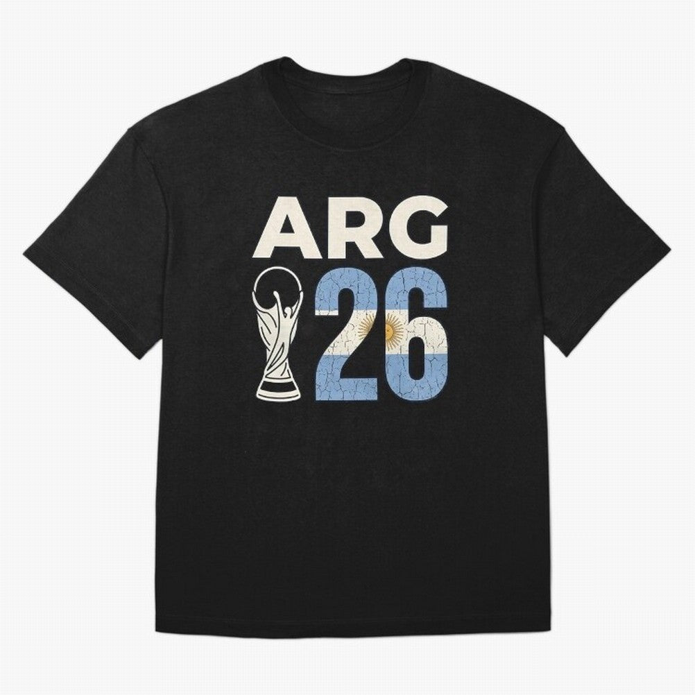 Argentina Football World Cup 2026 - Vintage Arg 26 Flag Design Essential T-Shirt Bring Retro Soccer Energy to FIFA World Cup 2026 USA Canada Mexico Spirit, Centered on Germany, Mbappe, Football History, Final Match Energy, Crowd Noise and Once in a