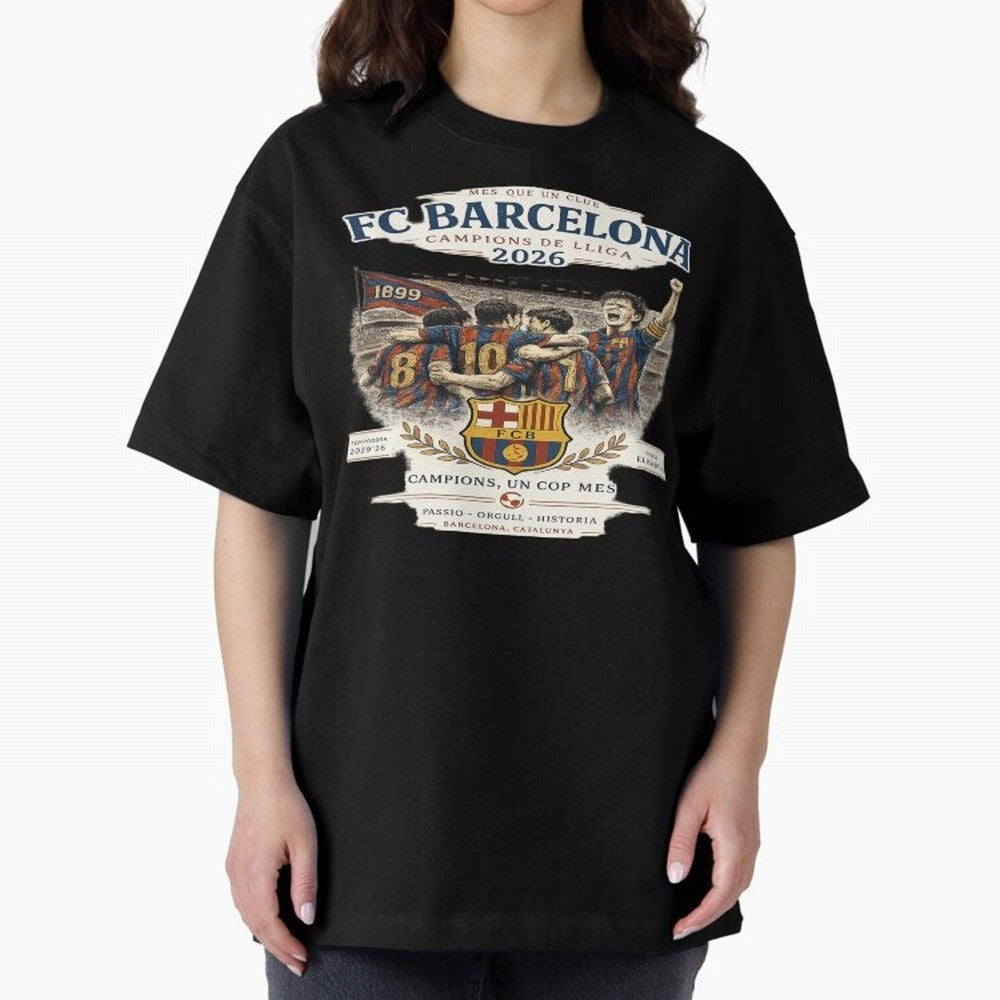 FC Barcelona Champions Vintage 2026 Oversized T-Shirt Honor Champions and Dreams in FIFA World Cup 2026 Centered on Neymar, Haaland and Cristiano Ronaldo, England and Germany Energy, Worldwide Fan Energy, Dramatic Goals, Stadium Lights and