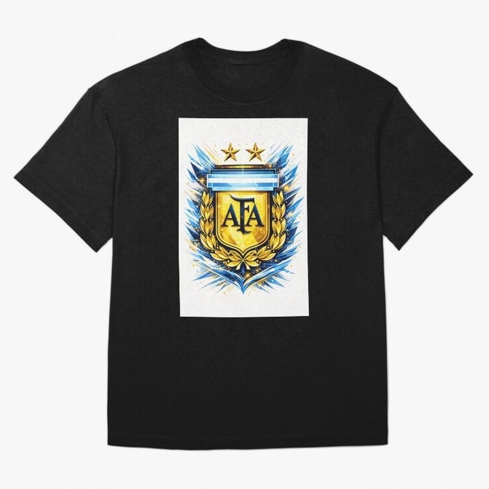 Argentina champions AFA crest gold blue soccer design Oversized T-Shirt Bring Global Football Passion for FIFA World Cup 2026 USA Canada Mexico, Made for Mbappe and Neymar, Argentina, Fan Favorite Moments, National Team Passion, Big Match Drama and
