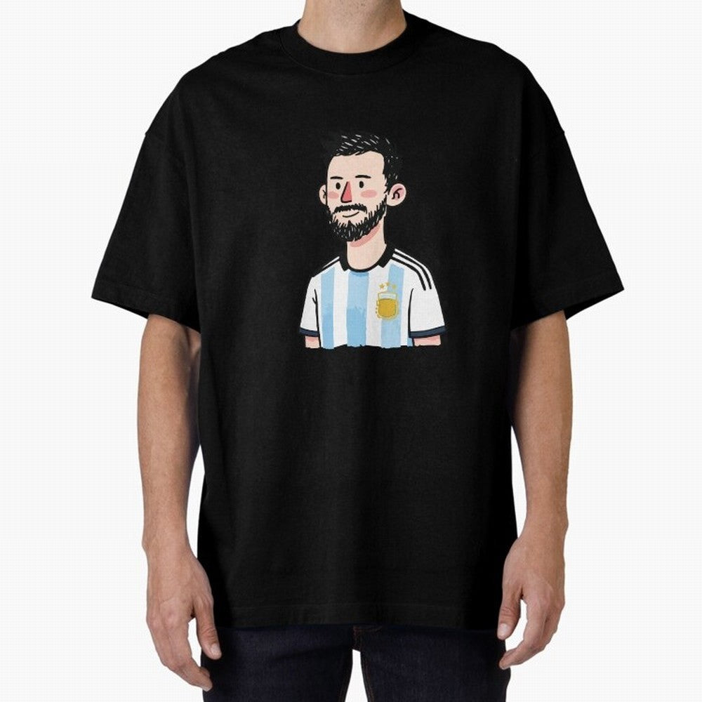 Argentina Soccer Football Player Oversized T-Shirt Support Iconic Players in FIFA World Cup 2026 USA Canada Mexico Inspired by Cristiano Ronaldo, Spain and Netherlands Energy, Retro Football Energy, Iconic Rivalries, Trophy Chase Drama and Stadium