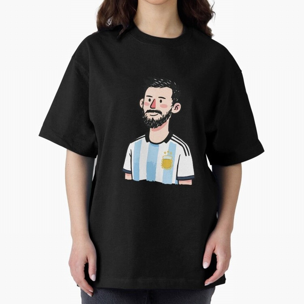 Argentina Soccer Football Player Oversized T-Shirt Support Iconic Players in FIFA World Cup 2026 USA Canada Mexico Inspired by Cristiano Ronaldo, Spain and Netherlands Energy, Retro Football Energy, Iconic Rivalries, Trophy Chase Drama and Stadium