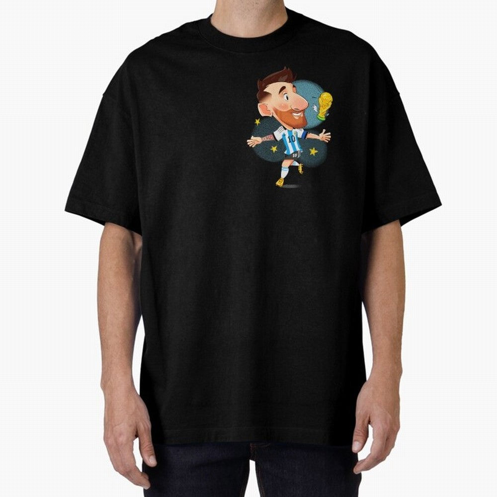 Messi GOAT Oversized T-Shirt Relive the Noise and Pride of the FIFA World Cup 2026 Group Stage Journey through Cristiano Ronaldo Highlights, Portugal, Spain and Germany Pride, Football Passion, Legendary Performances, Festival Vibes and Supporter