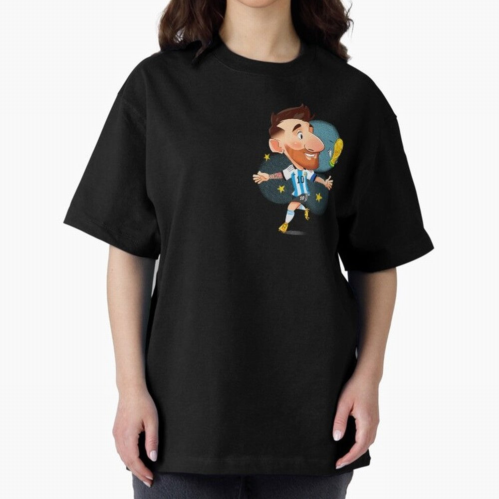 Messi GOAT Oversized T-Shirt Relive the Noise and Pride of the FIFA World Cup 2026 Group Stage Journey through Cristiano Ronaldo Highlights, Portugal, Spain and Germany Pride, Football Passion, Legendary Performances, Festival Vibes and Supporter