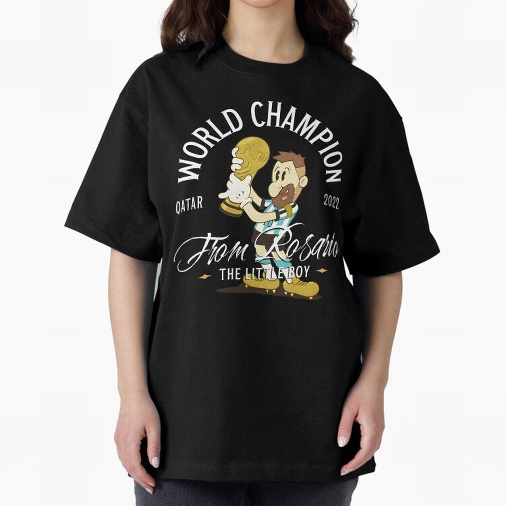 The little boy from Rosario Oversized T-Shirt Celebrate Rivalries and Pride in Global Football Passion for FIFA World Cup 2026 USA Canada Mexico, Made for Neymar, Haaland and Cristiano Ronaldo, Argentina, Vintage Soccer Flavor, Modern Football