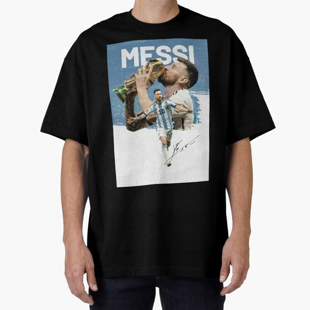 Messi Oversized T-Shirt Stand Out with Spirit from Global Football Passion for FIFA World Cup 2026 Group Stage, Connected to Neymar, France and Portugal, Match Day Excitement, Supporter Culture, Golden Goals and Global Football Passion; Ideal for