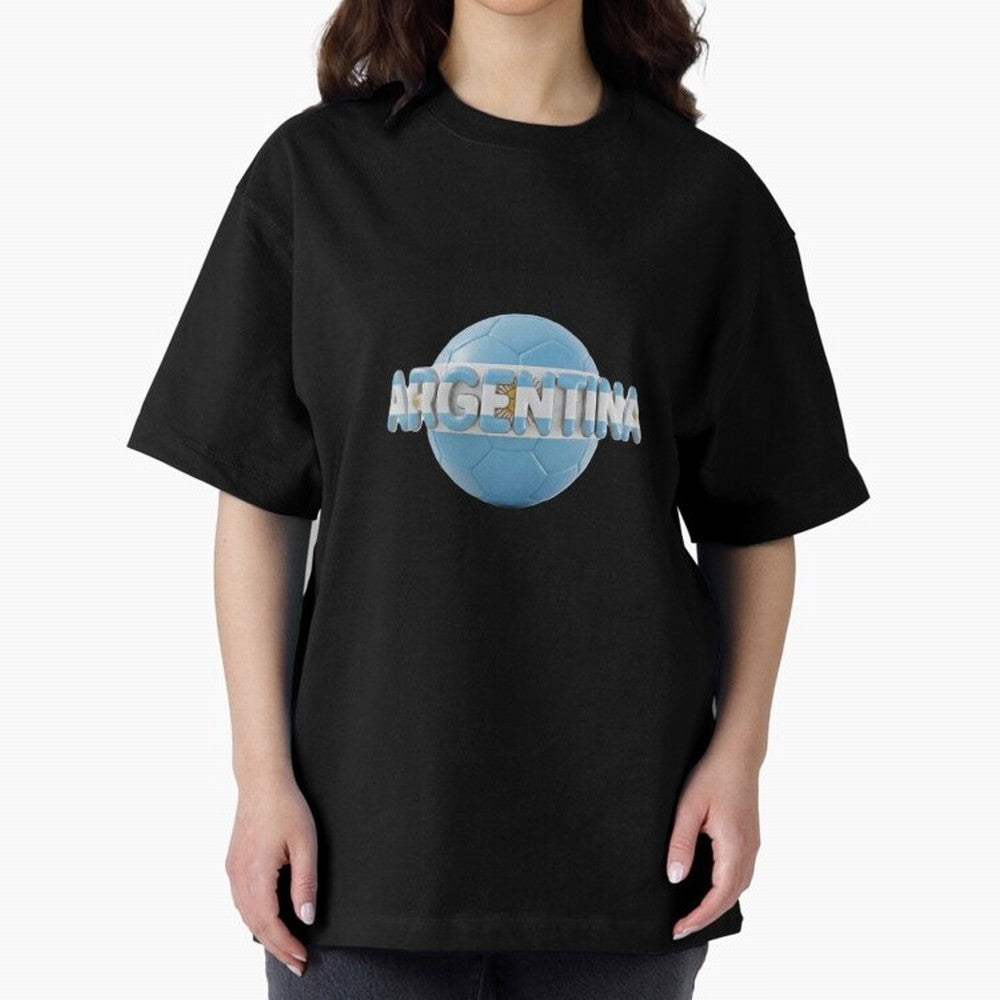 Argentina Soccer World Cup Oversized T-Shirt Remember FIFA World Cup 2026 Spirit, Filled with England and Germany, Messi, Championship Spirit, Famous Goals, Roaring Crowds and International Football Unity; Made for Collectors Who Enjoy Iconic