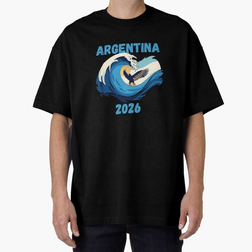 Camiseta y Calcoman¨ªa Argentina - Dise?o Bandera Albiceleste para Hinchas. Oversized T-Shirt Celebrate FIFA World Cup 2026 USA Canada Mexico Spirit, Connected to Portugal, Spain and Germany, Neymar, Tournament Hype, Historic Matchups, Family