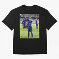 Lional Messi Poster Design Oversized T-Shirt Relive Match Day Hype around FIFA World Cup 2026 USA Canada Mexico, Neymar, England, France and Netherlands, Champion Mindset, Group Stage Buzz, Knockout Tension and Passionate Fan Culture; Ideal for