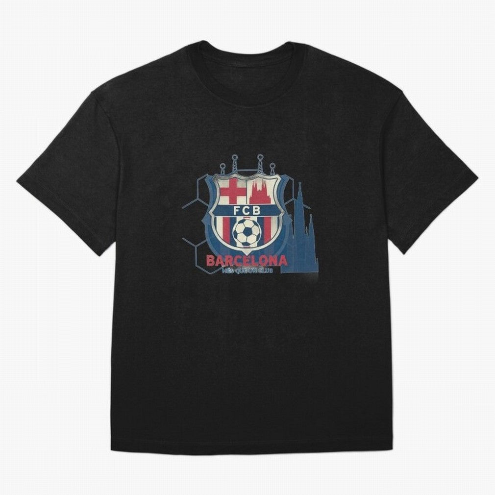 FCB Minimalist - Football Fan Design Oversized T-Shirt Show Support during Match Day Hype around FIFA World Cup 2026 USA Canada Mexico, Cristiano Ronaldo, Haaland and CR7, Brazil, Portugal and Argentina, Championship Spirit, Famous Goals, Roaring