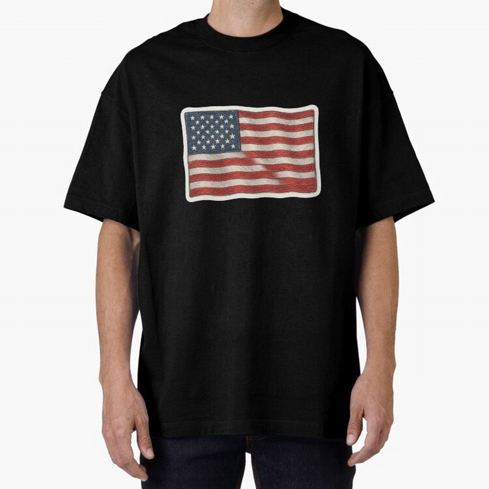 United States Flag USA Patriotic Stars and Stripes Art Classic T-Shirt Join the Global Buzz around FIFA World Cup 2026 Group Stage Spirit, Filled with France, Messi and Cristiano Ronaldo, Sports Nostalgia, International Competition, Famous Players