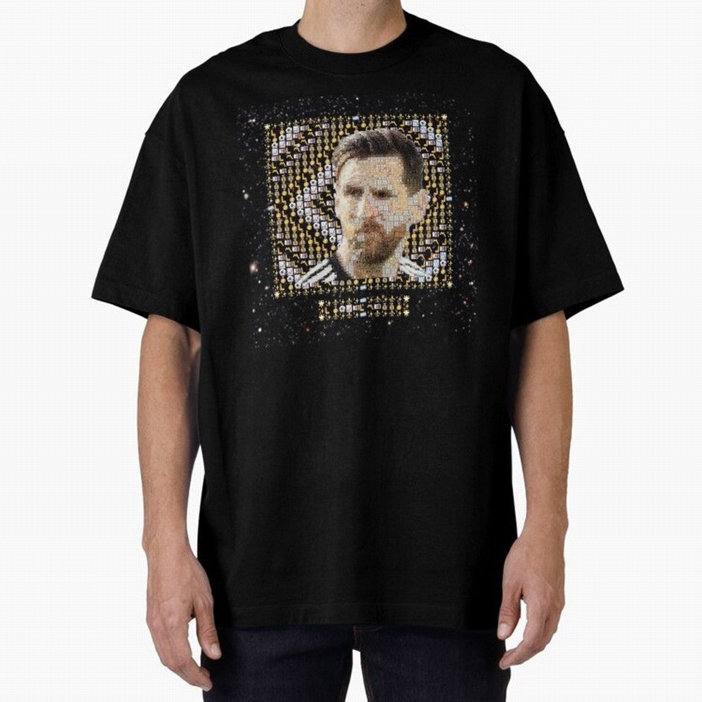 GOAT Emojified ¨C Messi-Inspired Visual Tribute | Legendary Football Grid Art | Iconic Symbolism in Emoji Form Oversized T-Shirt Celebrate Unforgettable Nights in Global Football Passion for FIFA World Cup 2026 USA Canada Mexico, Capturing