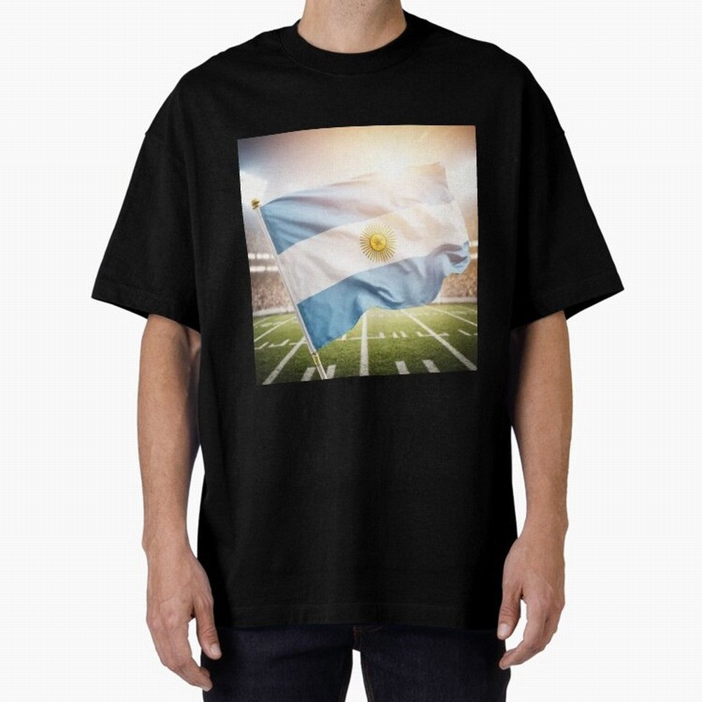 Argentina Flag 3D Football Design ¨C Supporters Argentina Classic T-Shirt Get Ready for Match Day Hype around FIFA World Cup 2026, Neymar, France and Portugal, Football Festival Excitement, Trophy Ambitions, Country Rivalries and Star Player Buzz;