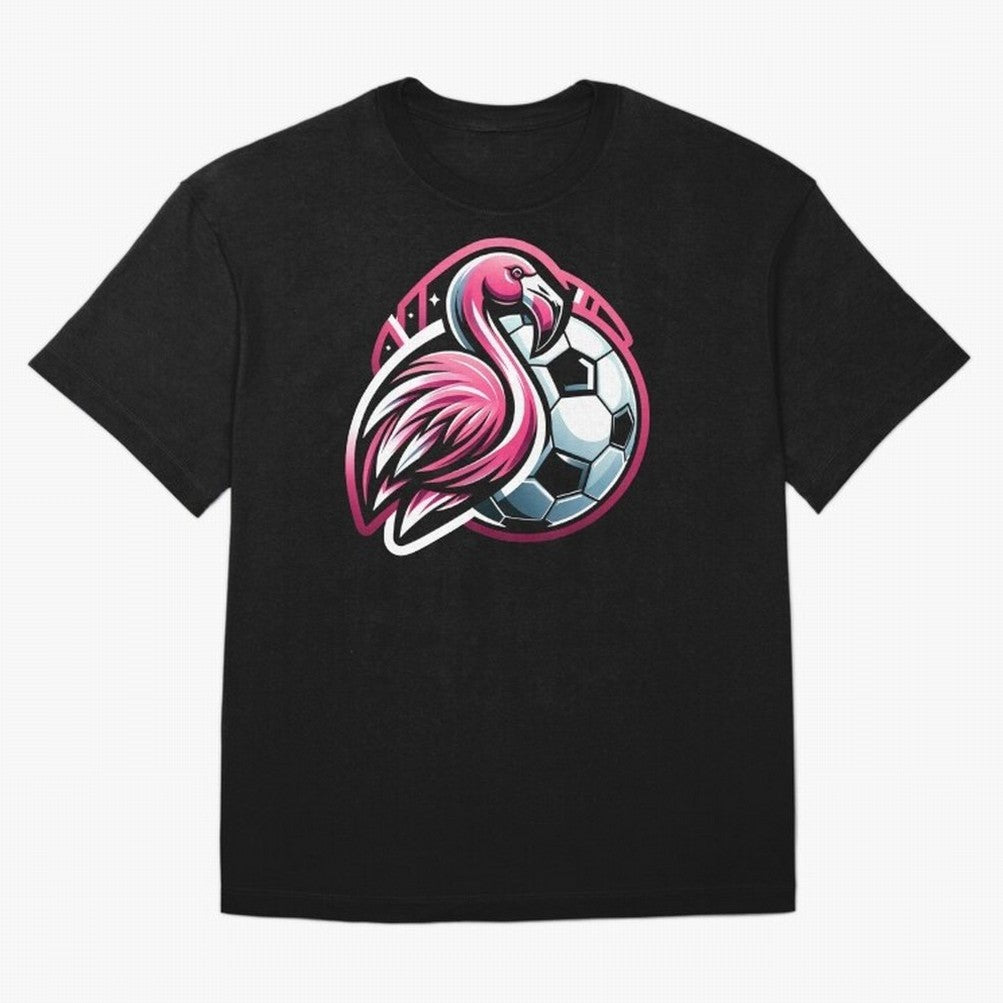Flamingo & Soccer Fusion Classic T-Shirt Bring Retro Soccer Energy to FIFA World Cup 2026 USA Canada Mexico Spirit, Inspired by Portugal, Spain and Germany, Mbappe and Neymar, Soccer Culture, Superstar Moments, National Team Dreams and Competitive