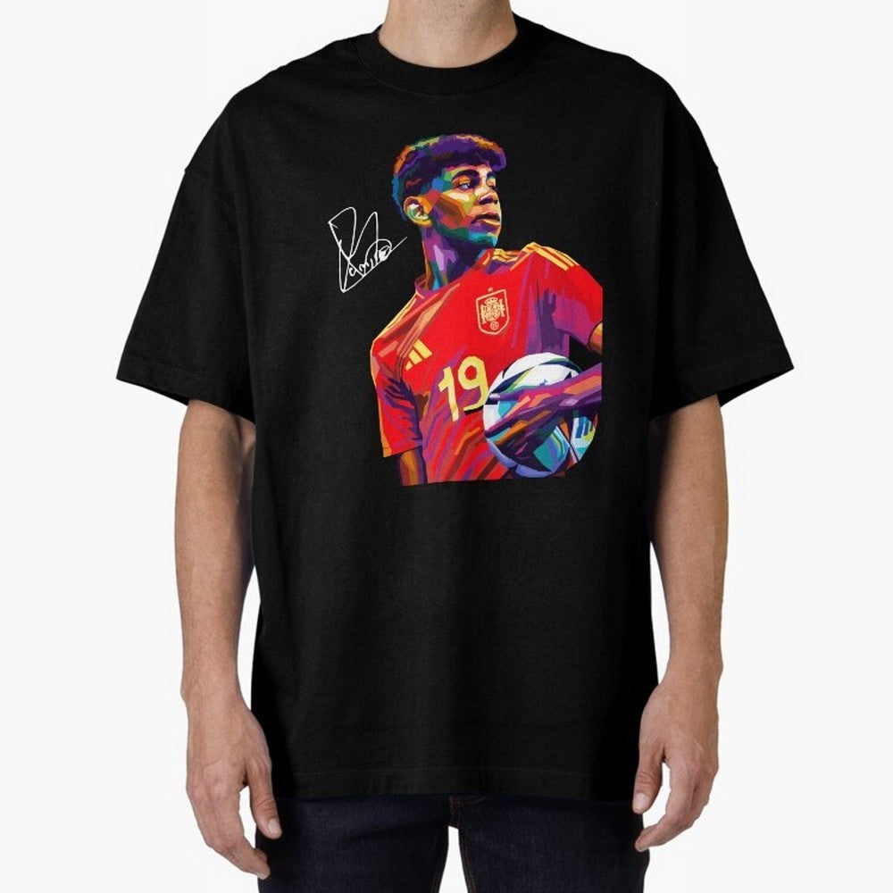 Lamine Yamal Wpap Art Classic T-Shirt Capture Stadium Memories from the FIFA World Cup 2026 Group Stage Journey through Messi and Cristiano Ronaldo Highlights, Spain Pride, Retro Football Energy, Iconic Rivalries, Trophy Chase Drama and Stadium