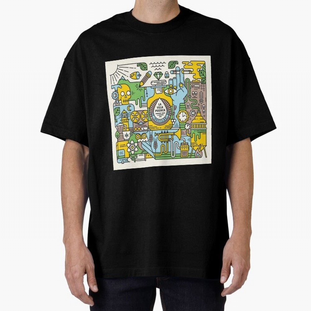 LA VELA PUERCA ROCK Oversized T-Shirt Fuel the Hype around FIFA World Cup 2026 for Fans of Messi, CR7 and Mbappe and Germany, Bringing Global Supporter Spirit, Legendary Goals, National Colors and Tournament Celebration; Great for Watch Parties,