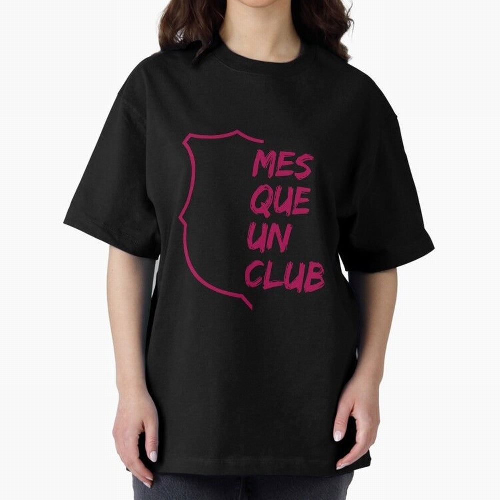 MES QUE UN CLUB Oversized T-Shirt Show Support during FIFA World Cup 2026 Group Stage for Fans of Haaland and Mbappe and England, Bringing Fan Favorite Moments, National Team Passion, Big Match Drama and Soccer History; Made for Die Hard