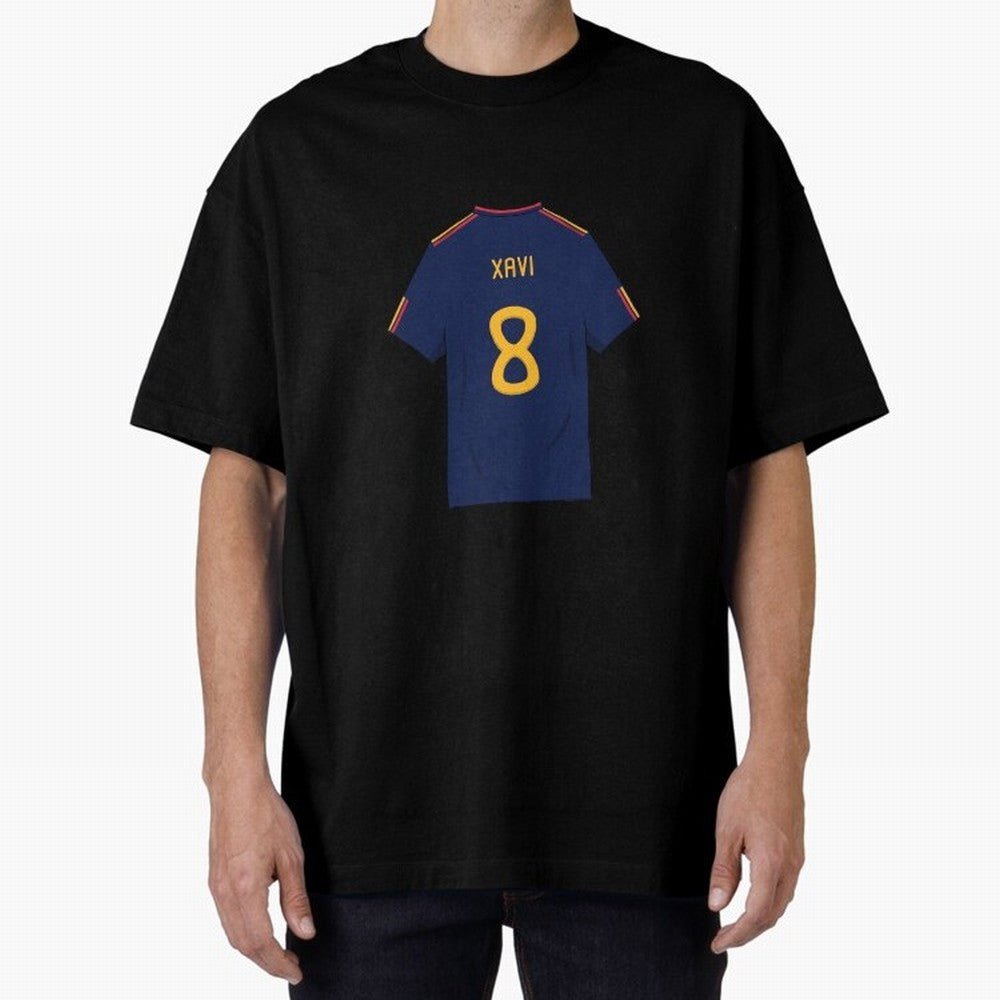Xavi World Cup 2010 Jersey Oversized T-Shirt Stand Out with Spirit from the FIFA World Cup 2026 Journey through CR7 Highlights, Netherlands Pride, Football Festival Excitement, Trophy Ambitions, Country Rivalries and Star Player Buzz; Perfect for