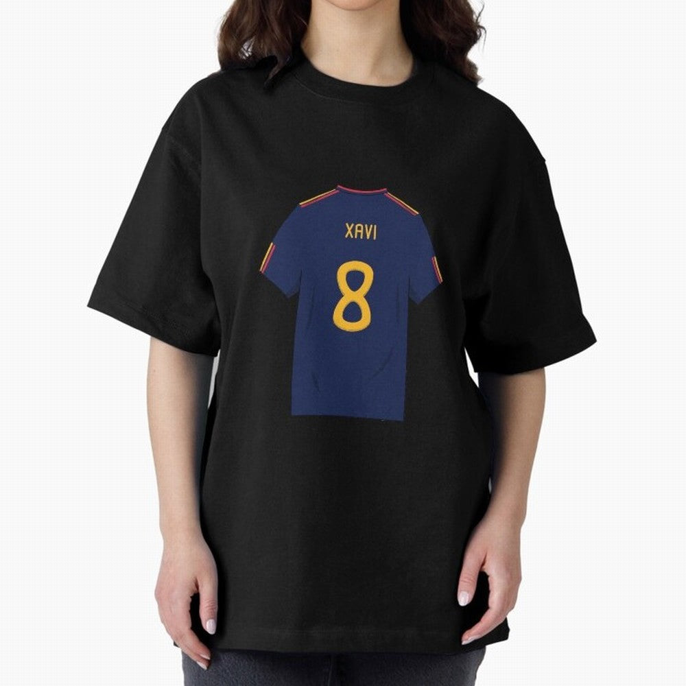 Xavi World Cup 2010 Jersey Oversized T-Shirt Stand Out with Spirit from the FIFA World Cup 2026 Journey through CR7 Highlights, Netherlands Pride, Football Festival Excitement, Trophy Ambitions, Country Rivalries and Star Player Buzz; Perfect for