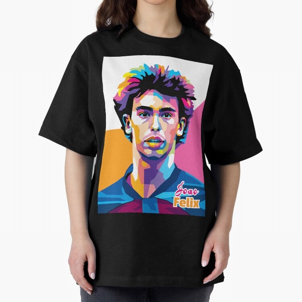 Joao Felix in WPAP Style Oversized T-Shirt Share the FIFA World Cup 2026 Journey through CR7 and Messi Highlights, Brazil, Portugal and Argentina Pride, Fan Favorite Moments, National Team Passion, Big Match Drama and Soccer History; Ideal for Fans