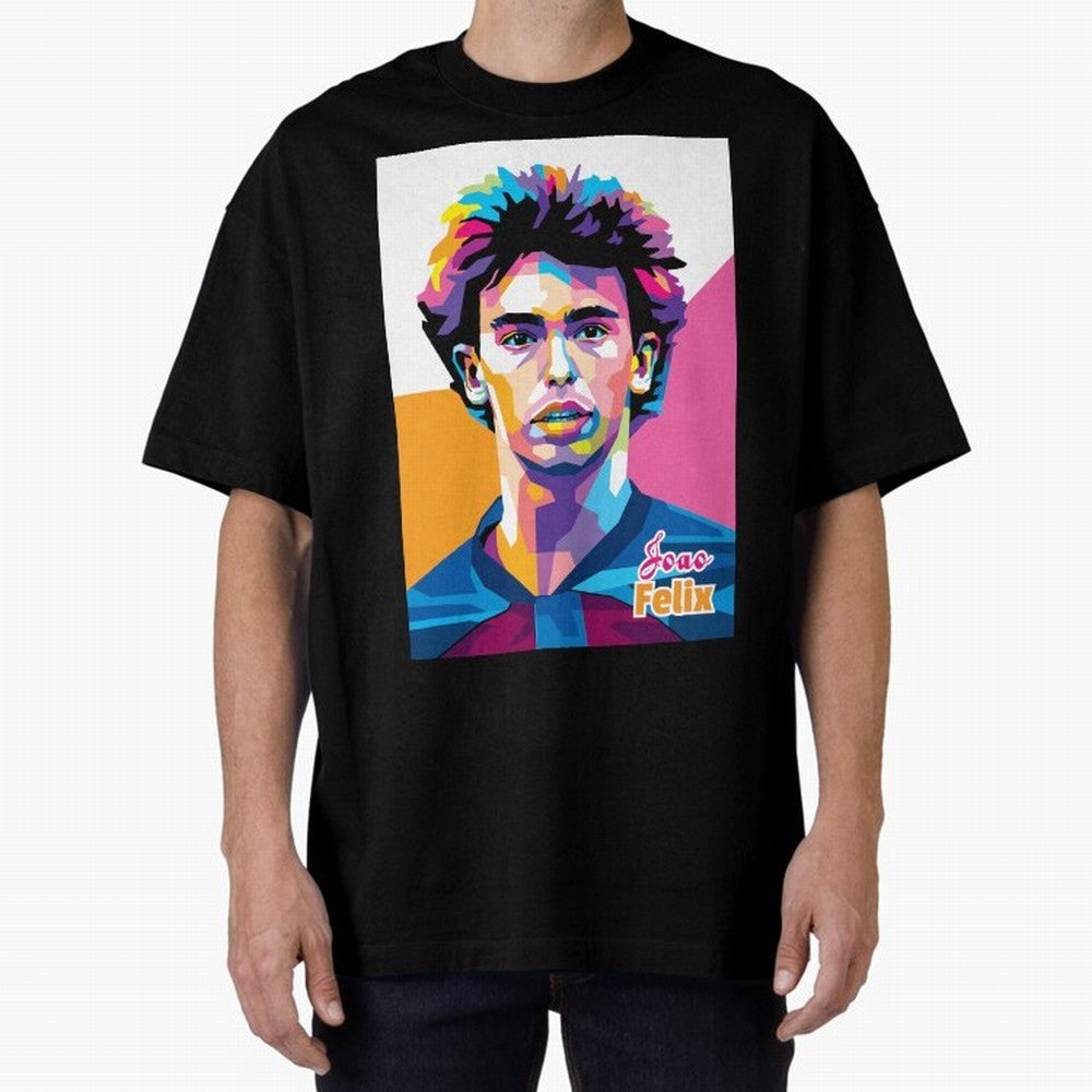 Joao Felix in WPAP Style Oversized T-Shirt Share the FIFA World Cup 2026 Journey through CR7 and Messi Highlights, Brazil, Portugal and Argentina Pride, Fan Favorite Moments, National Team Passion, Big Match Drama and Soccer History; Ideal for Fans