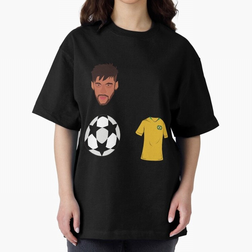 Neymar JR 10 - PSG X Brazil Oversized T-Shirt Celebrate Fan Favorites in Match Day Hype around FIFA World Cup 2026 Group Stage, Mbappe and Neymar, Spain and Netherlands, Fan Favorite Moments, National Team Passion, Big Match Drama and Soccer