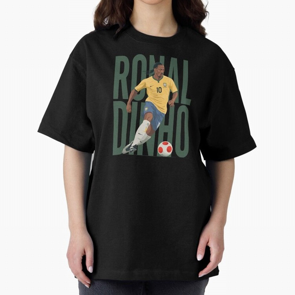 Ronaldinho Gaucho in action Minimalist Graphic Premium T-Shirt Bring Stadium Energy to the FIFA World Cup 2026 USA Canada Mexico Journey through Neymar, Haaland and Cristiano Ronaldo Highlights, Argentina, France and Brazil Pride, Match Day