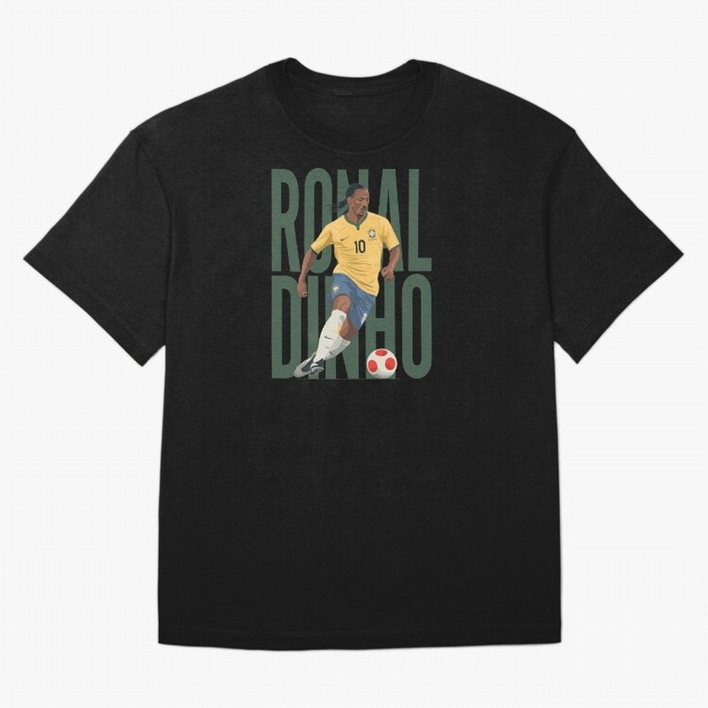 Ronaldinho Gaucho in action Minimalist Graphic Premium T-Shirt Bring Stadium Energy to the FIFA World Cup 2026 USA Canada Mexico Journey through Neymar, Haaland and Cristiano Ronaldo Highlights, Argentina, France and Brazil Pride, Match Day