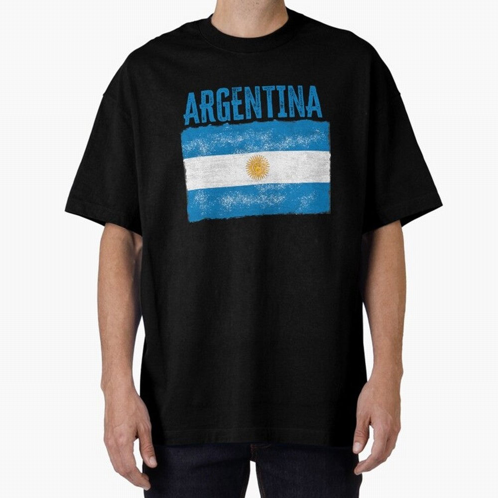 Argentina Oversized T-Shirt Experience the FIFA World Cup 2026 Group Stage Journey through Messi, Neymar and Mbappe Highlights, Netherlands Pride, Global Supporter Spirit, Legendary Goals, National Colors and Tournament Celebration; Great for