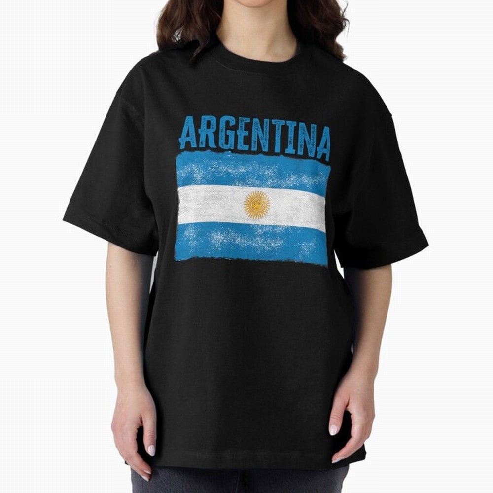 Argentina Oversized T-Shirt Experience the FIFA World Cup 2026 Group Stage Journey through Messi, Neymar and Mbappe Highlights, Netherlands Pride, Global Supporter Spirit, Legendary Goals, National Colors and Tournament Celebration; Great for