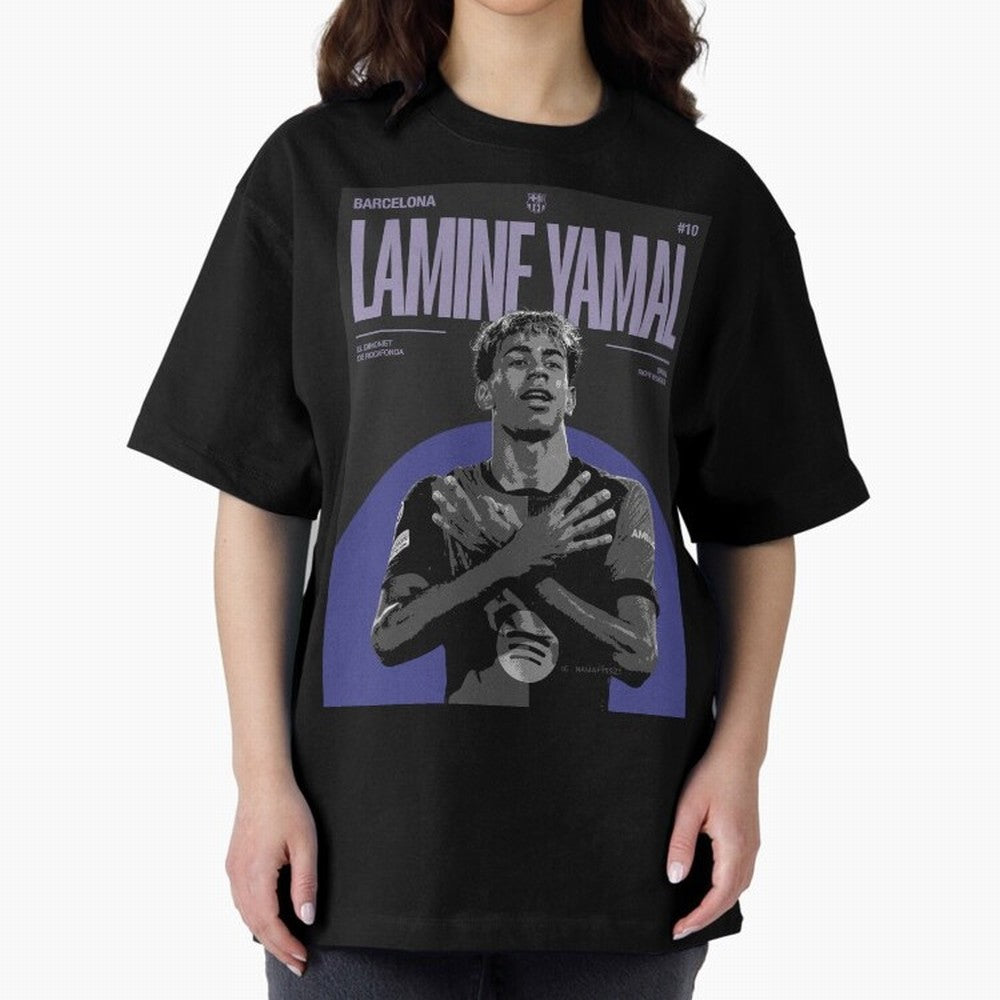 Lamine Yamal Barcelona Poster HD Premium T-Shirt Celebrate Every Goal in FIFA World Cup 2026 Spirit, Featuring Spain, Messi and Cristiano Ronaldo, Global Supporter Spirit, Legendary Goals, National Colors and Tournament Celebration; Perfect for