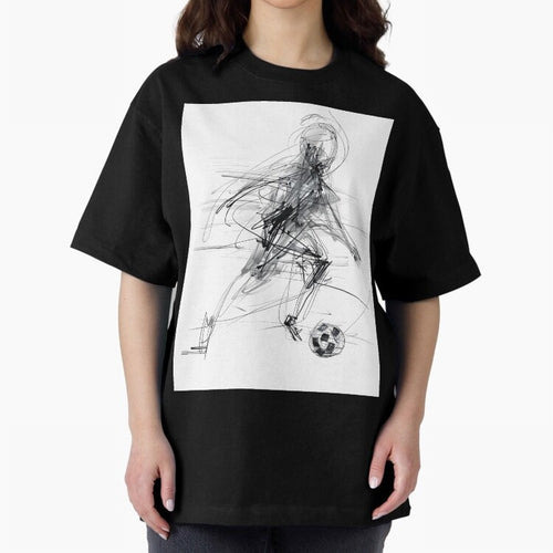 Abstract Soccer Player Sketch ¡ª Minimal Line Art Design Premium T-Shirt Build FIFA World Cup 2026 Group Stage Spirit, Filled with England and Germany, Haaland, Stadium Memories, Football Loyalty, International Chants and Championship Tradition;