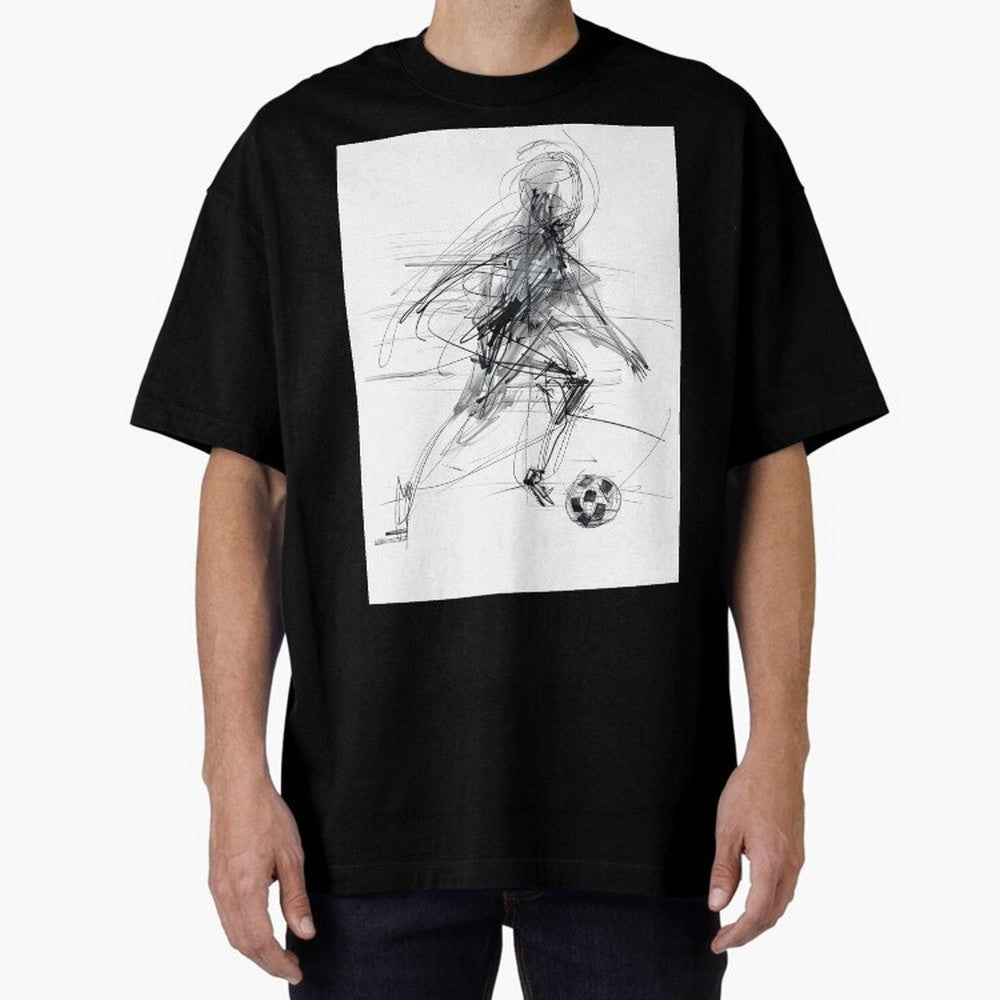 Abstract Soccer Player Sketch ¡ª Minimal Line Art Design Premium T-Shirt Build FIFA World Cup 2026 Group Stage Spirit, Filled with England and Germany, Haaland, Stadium Memories, Football Loyalty, International Chants and Championship Tradition;