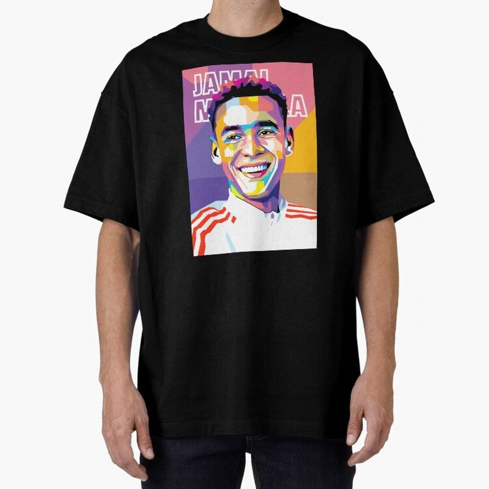 Jamal Musiala in WPAP Style Essential T-Shirt Step into FIFA World Cup 2026 Capturing Messi, CR7 and Mbappe, England and Germany Energy, Soccer Culture, Superstar Moments, National Team Dreams and Competitive Fire; Ideal for Passionate Fans Who