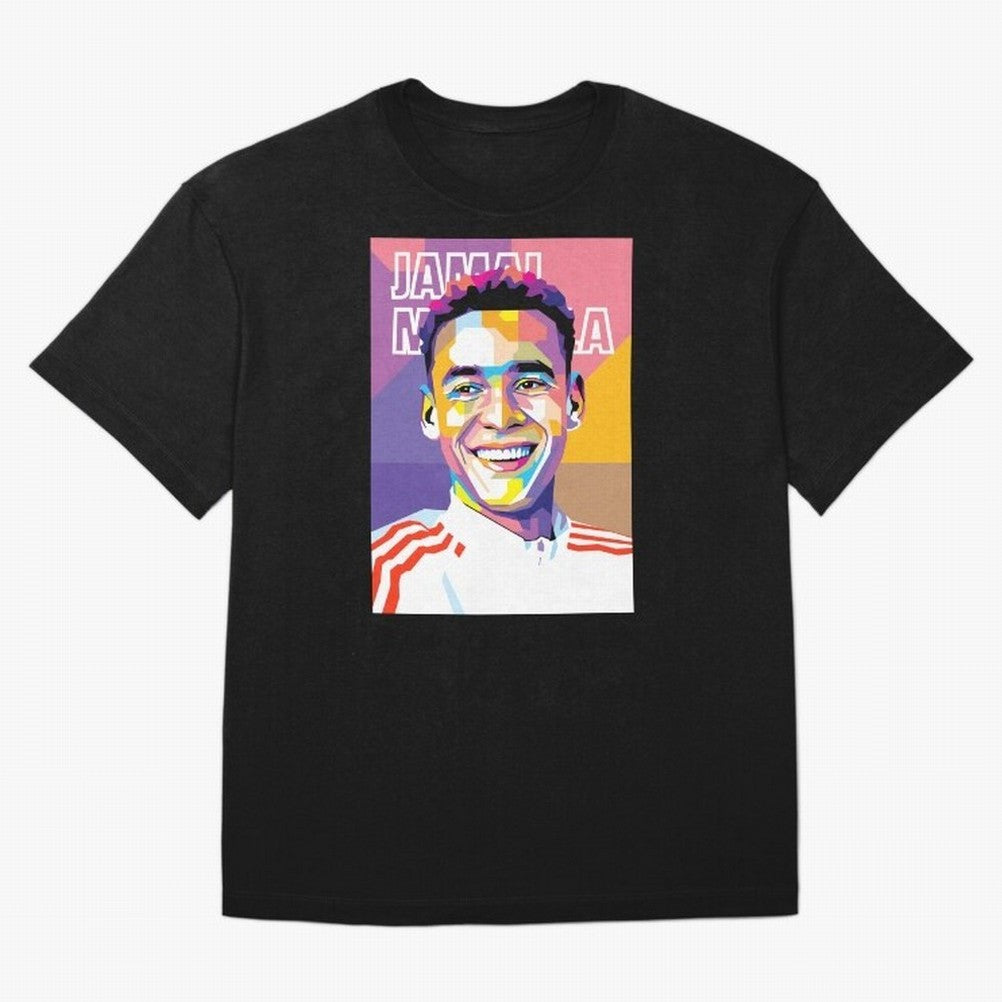 Jamal Musiala in WPAP Style Essential T-Shirt Step into FIFA World Cup 2026 Capturing Messi, CR7 and Mbappe, England and Germany Energy, Soccer Culture, Superstar Moments, National Team Dreams and Competitive Fire; Ideal for Passionate Fans Who