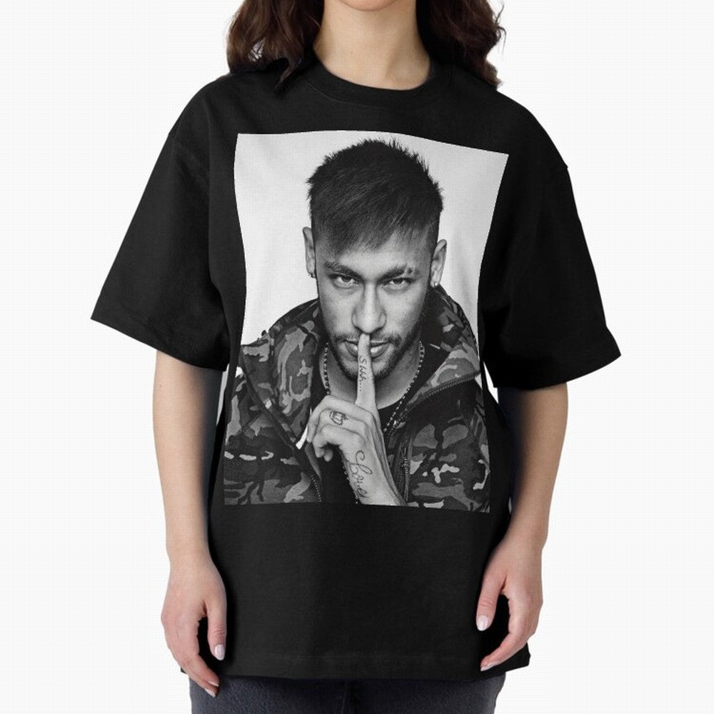 Neymar Art Oversized T-Shirt Follow the Road to Match Day Hype around FIFA World Cup 2026 USA Canada Mexico, CR7 and Messi, Netherlands, Sports Nostalgia, International Competition, Famous Players and Unforgettable Victories; Ideal for Football