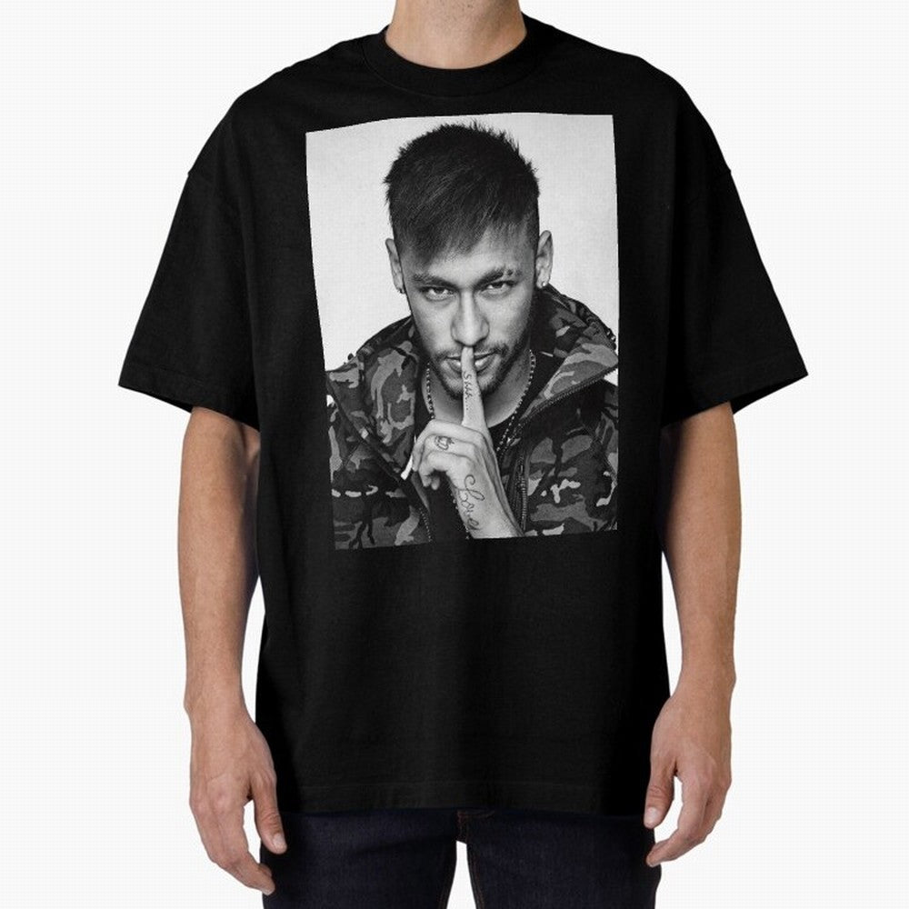 Neymar Art Oversized T-Shirt Follow the Road to Match Day Hype around FIFA World Cup 2026 USA Canada Mexico, CR7 and Messi, Netherlands, Sports Nostalgia, International Competition, Famous Players and Unforgettable Victories; Ideal for Football