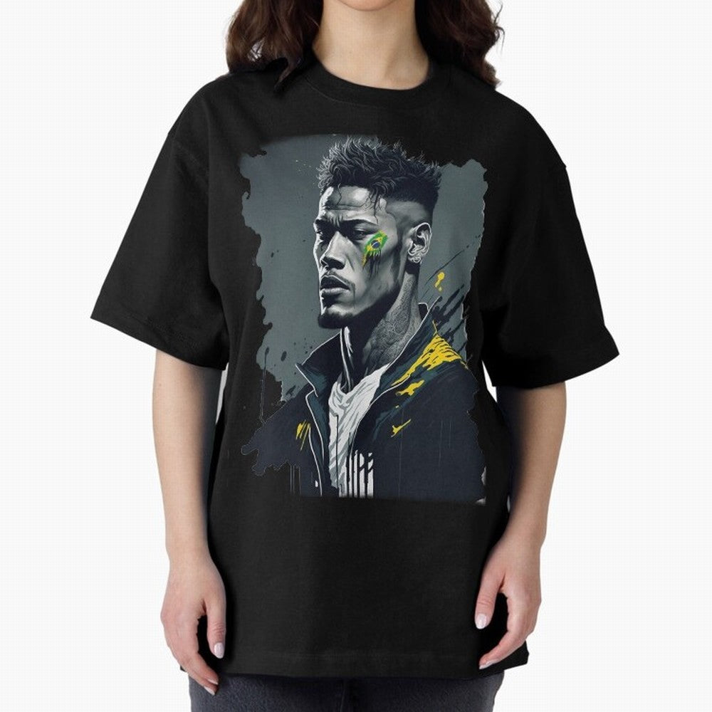 Neymar Jr. splash art Oversized T-Shirt Mark the FIFA World Cup 2026 Group Stage Journey through Cristiano Ronaldo, Haaland and CR7 Highlights, Brazil, Portugal and Argentina Pride, Vintage Soccer Flavor, Modern Football Stars, National Flags and