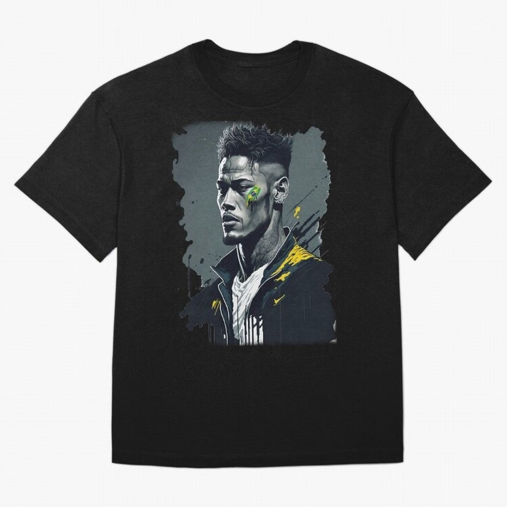 Neymar Jr. splash art Oversized T-Shirt Mark the FIFA World Cup 2026 Group Stage Journey through Cristiano Ronaldo, Haaland and CR7 Highlights, Brazil, Portugal and Argentina Pride, Vintage Soccer Flavor, Modern Football Stars, National Flags and