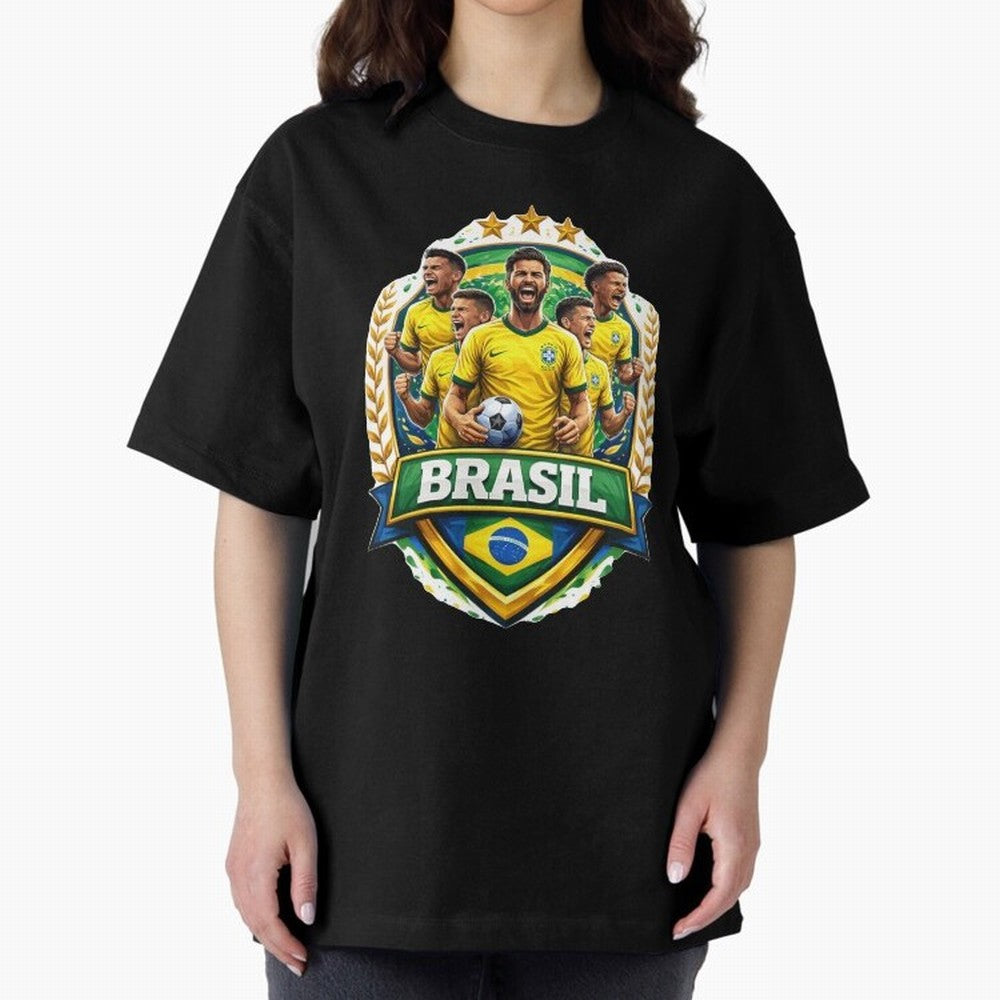 Brazil Football National Team Pride- Brazil Soccer Graphics Classic T-Shirt Capture Global Football Passion for FIFA World Cup 2026, Centered on Mbappe and Neymar, France and Portugal, Stadium Memories, Football Loyalty, International Chants and